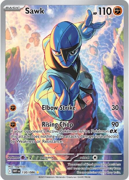 White Flare Sawk Pokémon card